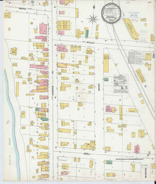 Croswell Michigan 1900 - Fire Insurance Index - Old Map Reprint