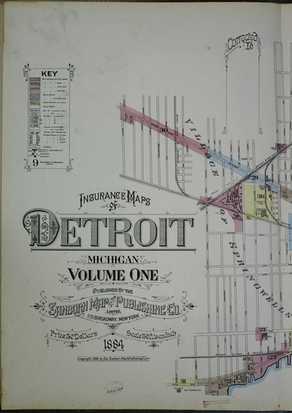 Detroit Michigan 1884 V1 - Fire Insurance Index - Old Map Reprint