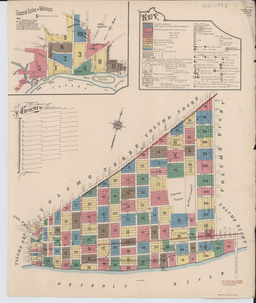 Detroit Michigan 1922 V4 - Fire Insurance Index - Old Map Reprint