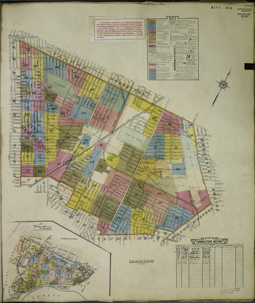 Detroit Michigan 1951 V7A - Fire Insurance Index - Old Map Reprint