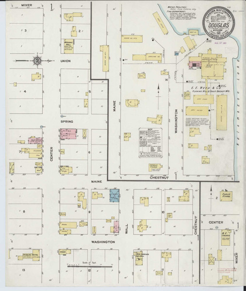 Douglas Michigan 1910 - Fire Insurance Index - Old Map Reprint
