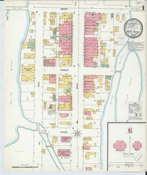 Eaton Rapids Michigan 1900 - Fire Insurance Index - Old Map Reprint