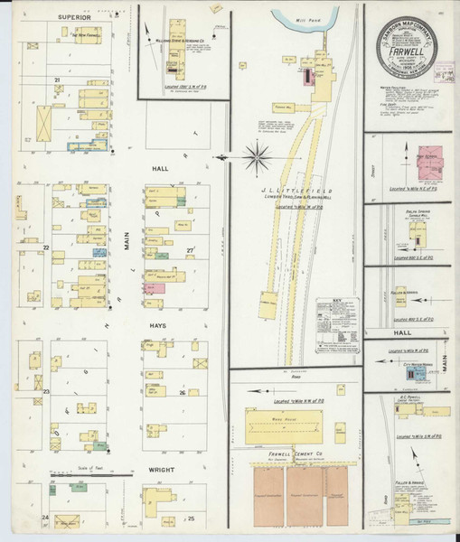 Farwell Michigan 1908 - Fire Insurance Index - Old Map Reprint