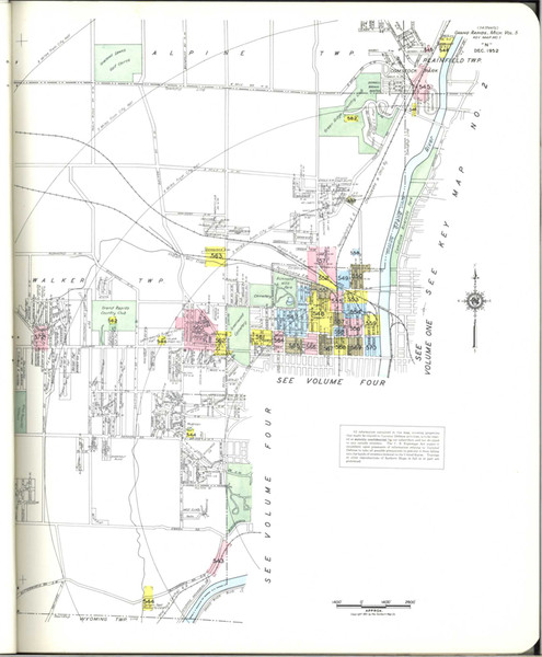 Grand Rapids Michigan 1953 V5 - Fire Insurance Index - Old Map Reprint