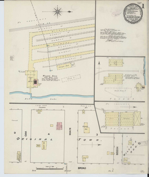 Harrison Michigan 1890 - Fire Insurance Index - Old Map Reprint