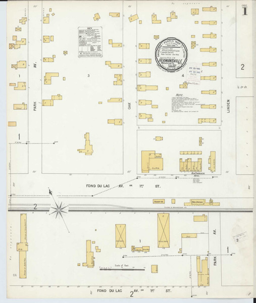 Hermansville Michigan 1900 - Fire Insurance Index - Old Map Reprint