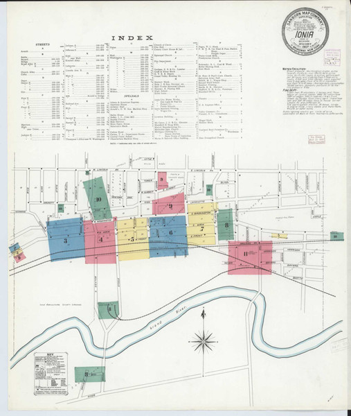 Ionia Michigan 1907 - Fire Insurance Index - Old Map Reprint