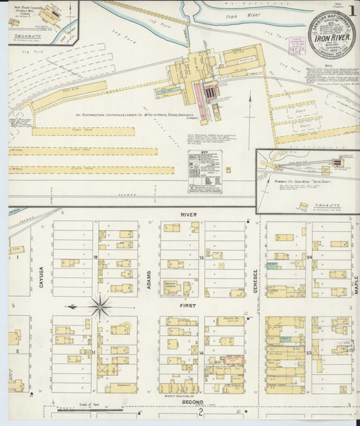 Iron River Michigan 1904 - Fire Insurance Index - Old Map Reprint