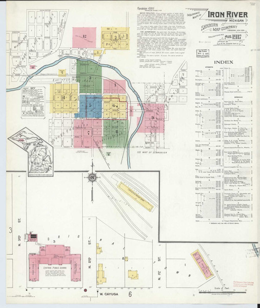 Iron River Michigan 1917 - Fire Insurance Index - Old Map Reprint