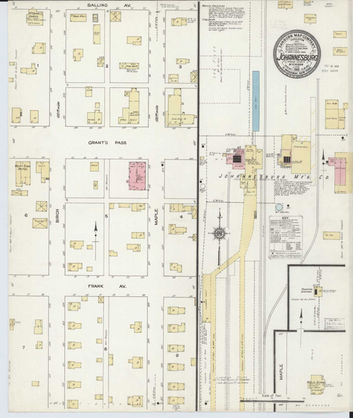 Johannesburg Michigan 1912 - Fire Insurance Index - Old Map Reprint