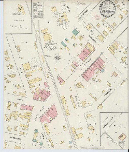 Laingsburg Michigan 1895 - Fire Insurance Index - Old Map Reprint