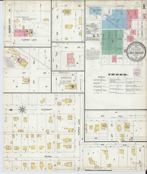 Lake Odessa Michigan 1904 - Fire Insurance Index - Old Map Reprint