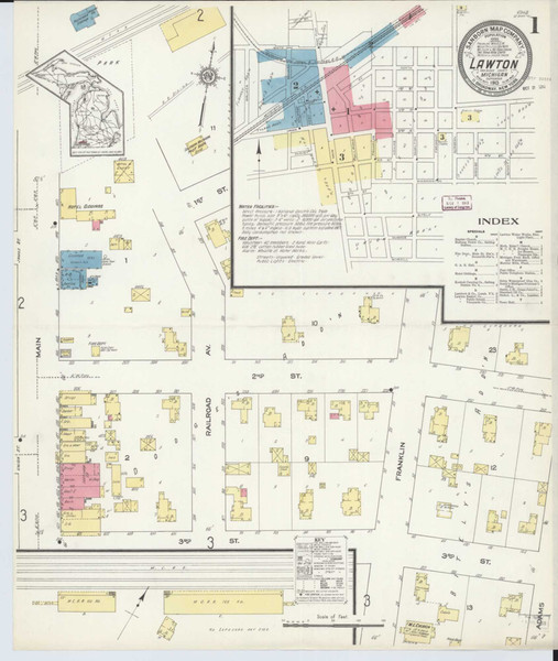 Lawton Michigan 1913 - Fire Insurance Index - Old Map Reprint