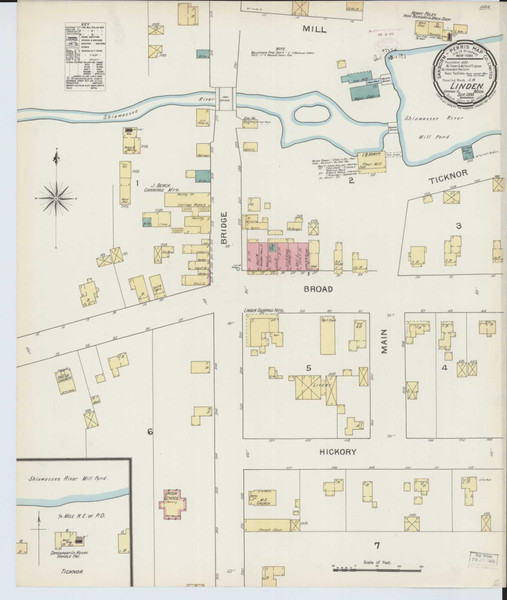 Linden Michigan 1893 - Fire Insurance Index - Old Map Reprint
