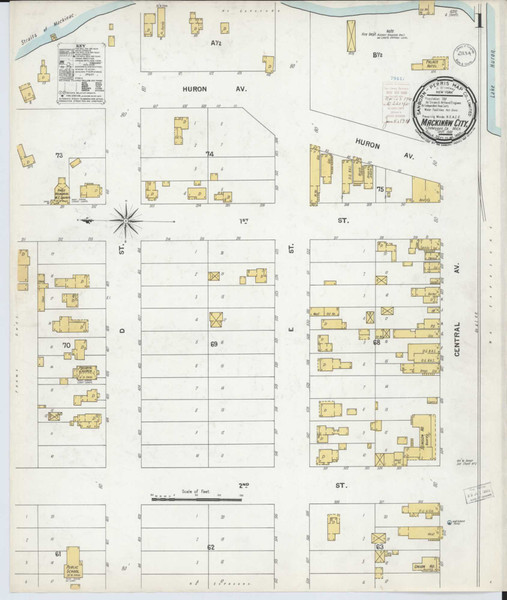Mackinaw City Michigan 1900 - Fire Insurance Index - Old Map Reprint