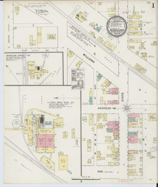 Mackinaw City Michigan 1907 - Fire Insurance Index - Old Map Reprint