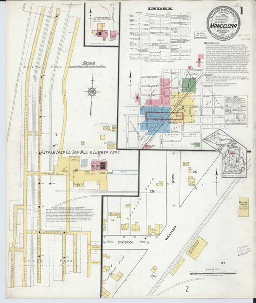 Mancelona Michigan 1917 - Fire Insurance Index - Old Map Reprint