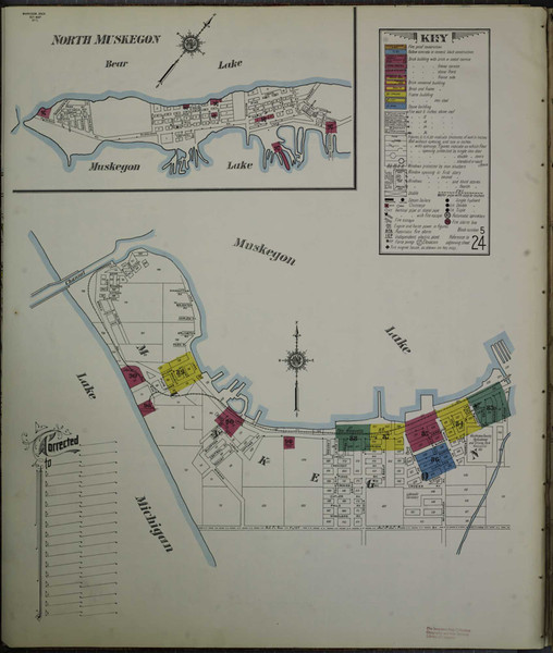 Muskegon Michigan 1911 V1 - Fire Insurance Index - Old Map Reprint