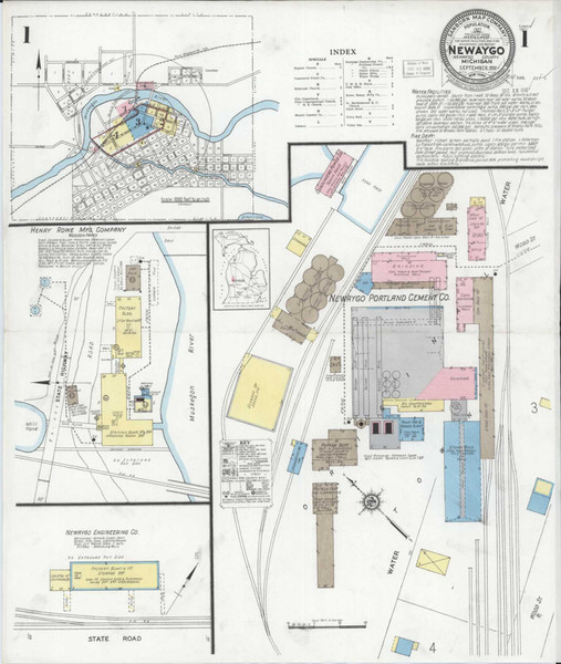 Newaygo Michigan 1930 - Fire Insurance Index - Old Map Reprint