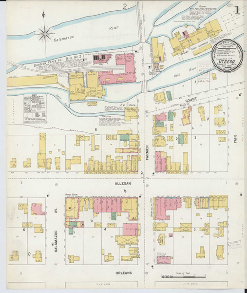 Otsego Michigan 1899 - Fire Insurance Index - Old Map Reprint