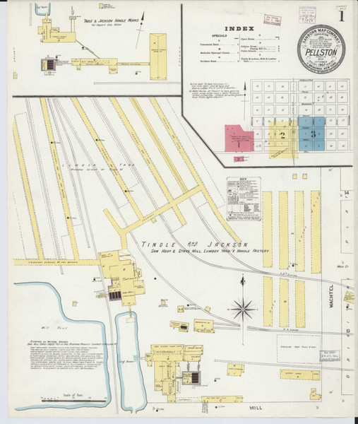 Pellston Michigan 1907 - Fire Insurance Index - Old Map Reprint