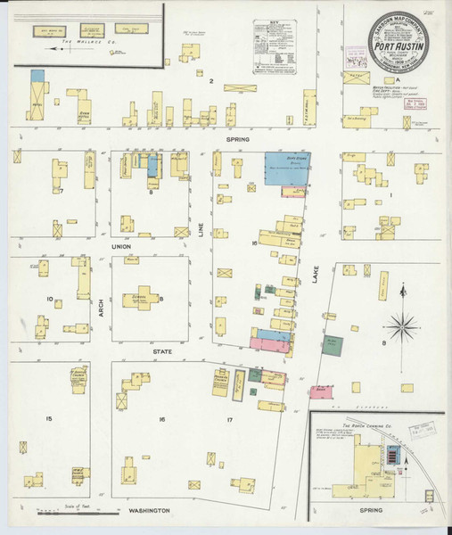 Port Austin Michigan 1909 - Fire Insurance Index - Old Map Reprint