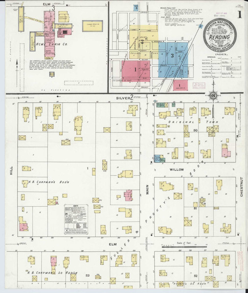 Reading Michigan 1909 - Fire Insurance Index - Old Map Reprint