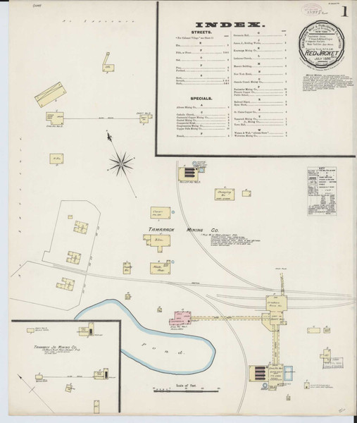 Red Jacket Michigan 1888 - Fire Insurance Index - Old Map Reprint