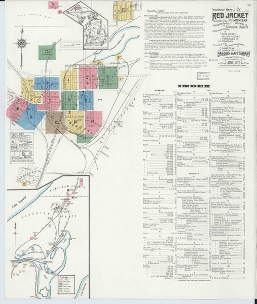 Red Jacket Michigan 1917 - Fire Insurance Index - Old Map Reprint