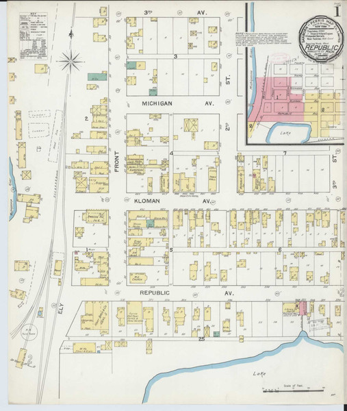 Republic Michigan 1892 - Fire Insurance Index - Old Map Reprint