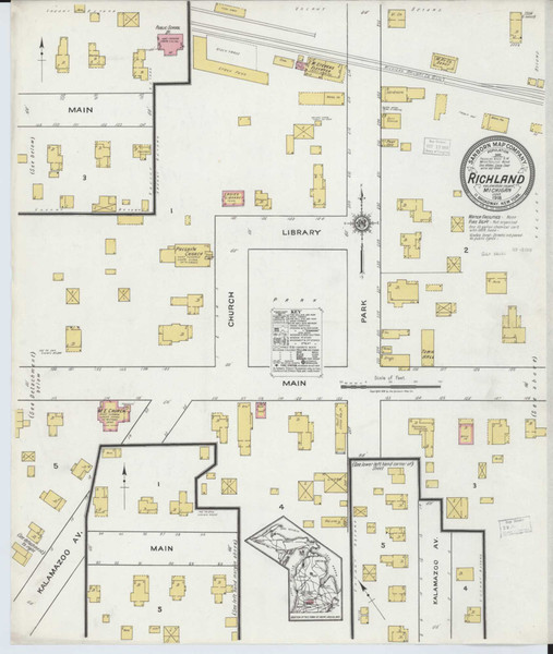 Richland Michigan 1918 - Fire Insurance Index - Old Map Reprint