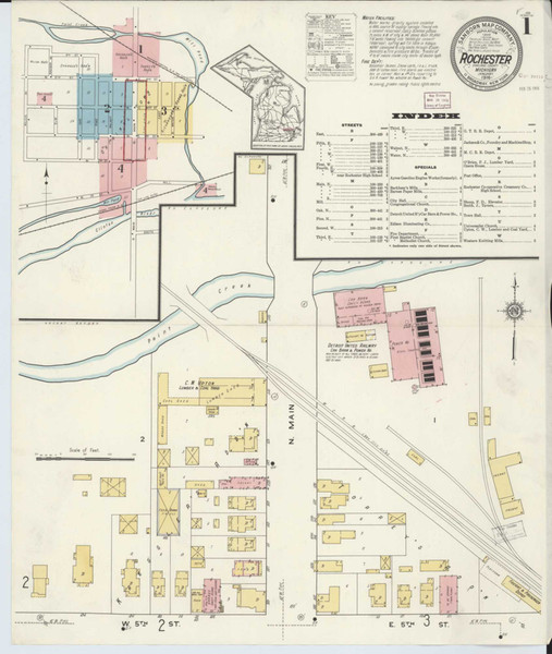 Rochester Michigan 1916 - Fire Insurance Index - Old Map Reprint