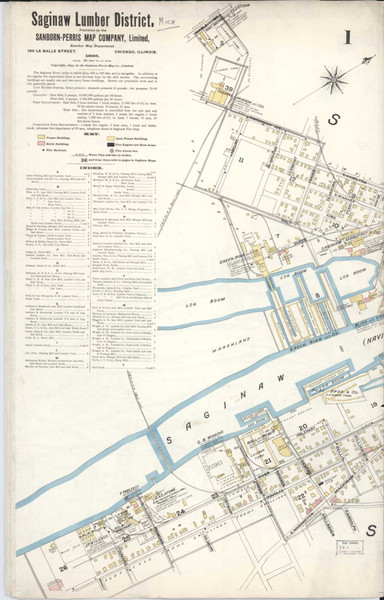 Saginaw Michigan 1895 - Fire Insurance Index - Old Map Reprint