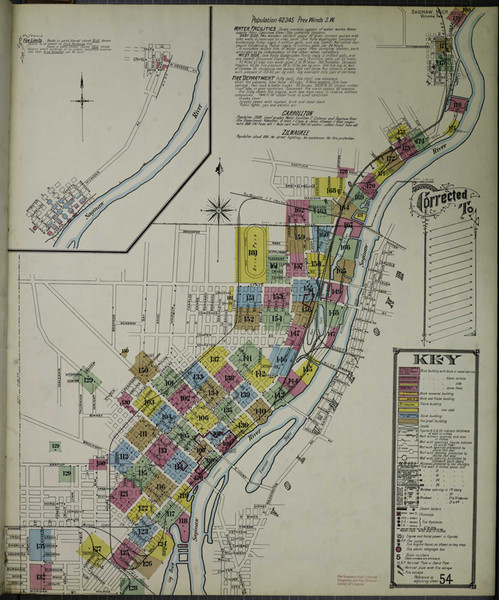 Saginaw Michigan 1901 V2 - Fire Insurance Index - Old Map Reprint