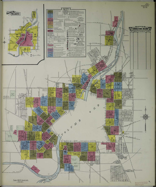 Saginaw Michigan 1936 V2 - Fire Insurance Index - Old Map Reprint