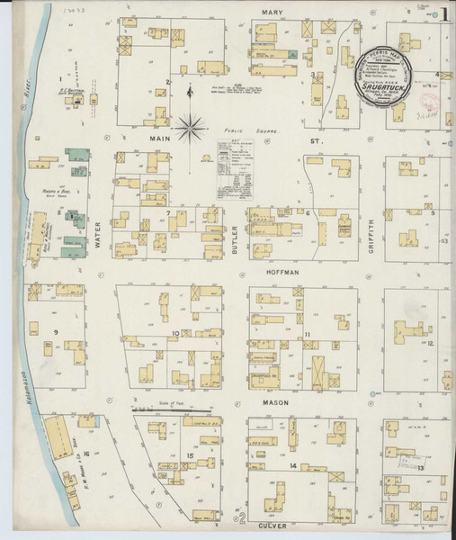 Saugatuck Michigan 1895 - Fire Insurance Index - Old Map Reprint