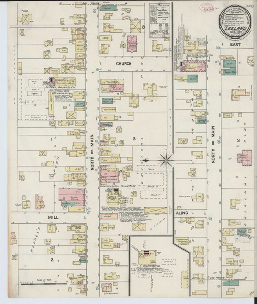 Zeeland Michigan 1889 - Fire Insurance Index - Old Map Reprint