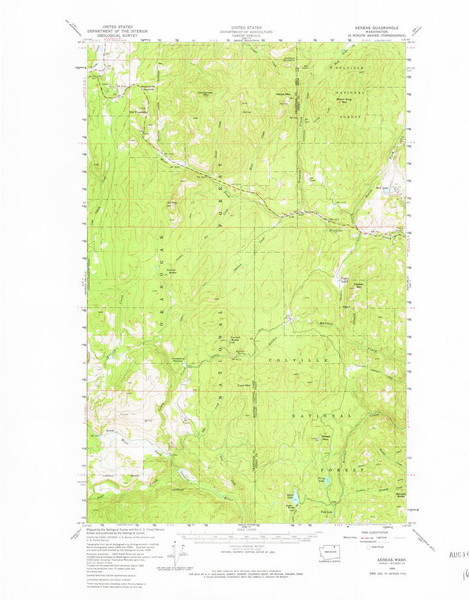 Aeneas, Washington 1958 (1981) USGS Old Topo Map Reprint 15x15 WA Quad 239751