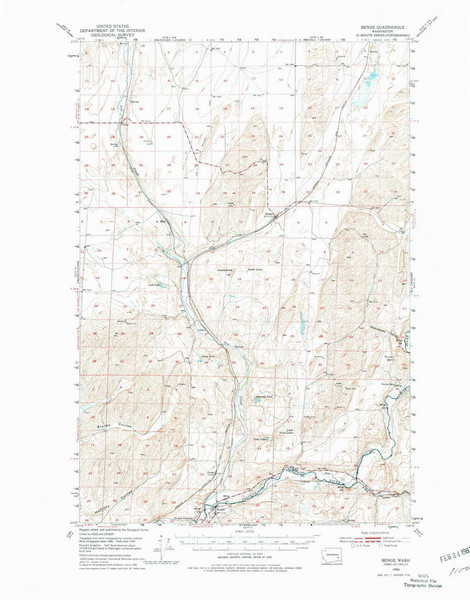 Benge, Washington 1950 (1980) USGS Old Topo Map Reprint 15x15 WA Quad 240013