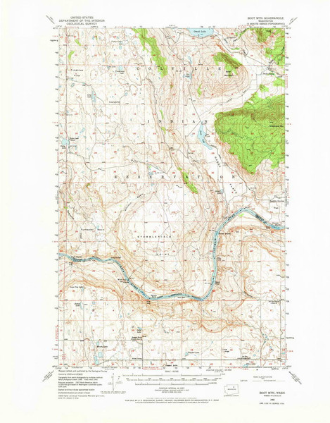Boot Mtn, Washington 1950 (1974) USGS Old Topo Map Reprint 15x15 WA Quad 240155