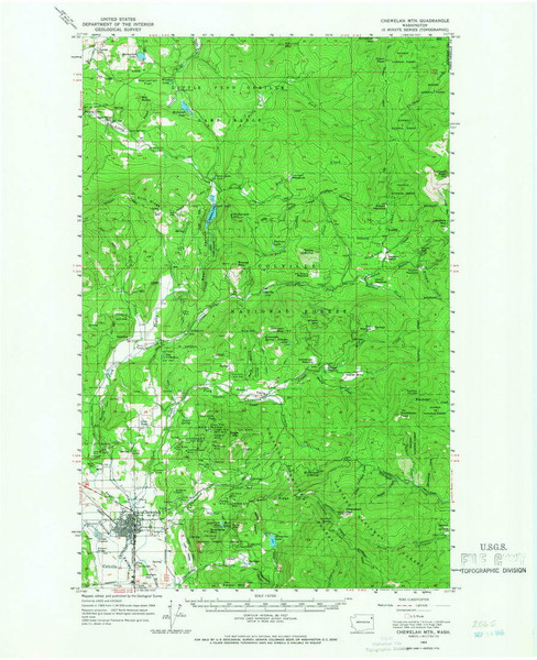 Chewelah Mtn, Washington 1964 (1966) USGS Old Topo Map Reprint 15x15 WA Quad 240463