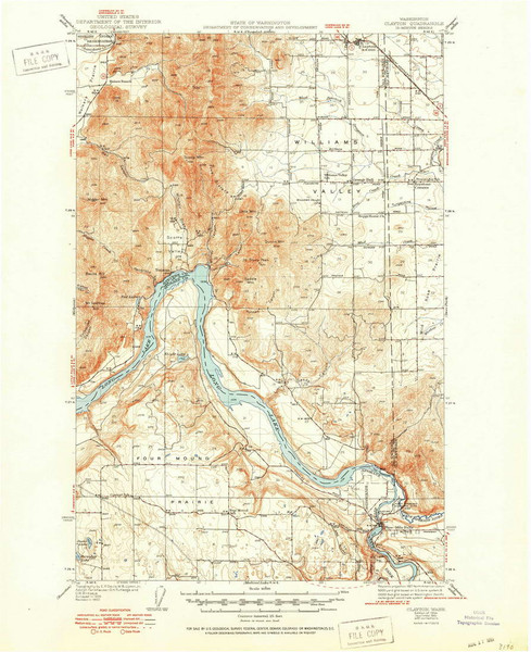 Clayton, Washington 1944 (1951) USGS Old Topo Map Reprint 15x15 WA Quad 240551