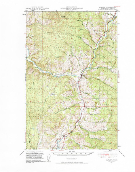 Curlew, Washington 1948 (1948) USGS Old Topo Map Reprint 15x15 WA Quad 240749