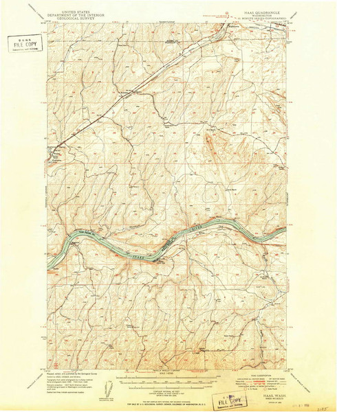 Haas, Washington 1950 (1950) USGS Old Topo Map Reprint 15x15 WA Quad 241453