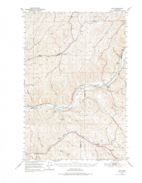 Hay, Washington 1950 (1975) USGS Old Topo Map Reprint 15x15 WA Quad 241508