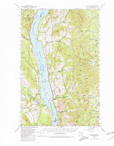 Inchelium, Washington 1950 (1980) USGS Old Topo Map Reprint 15x15 WA Quad 241646