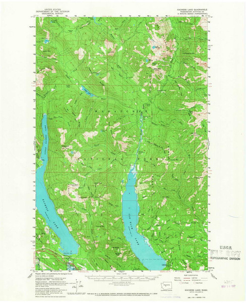 Kachess Lake, Washington 1961 (1967) USGS Old Topo Map Reprint 15x15 WA Quad 241715
