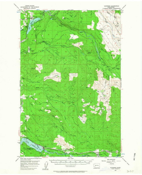 Kapowsin, Washington 1956 (1963) USGS Old Topo Map Reprint 15x15 WA Quad 241734