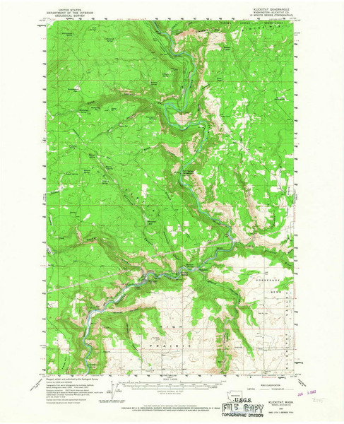 Klickitat, Washington 1957 (1967) USGS Old Topo Map Reprint 15x15 WA Quad 241788