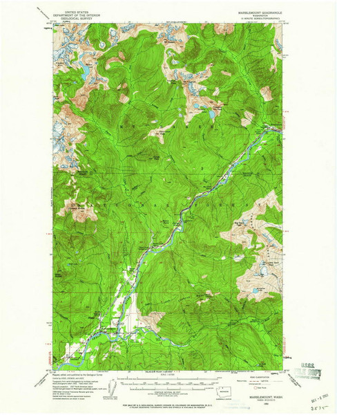 Marblemount, Washington 1953 (1960) USGS Old Topo Map Reprint 15x15 WA Quad 242181